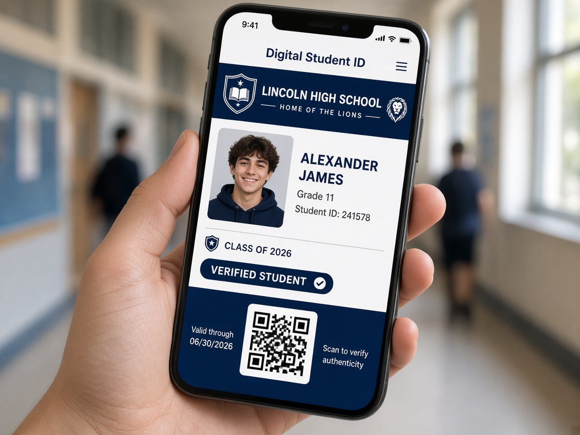 Credencial digital con código QR en el celular